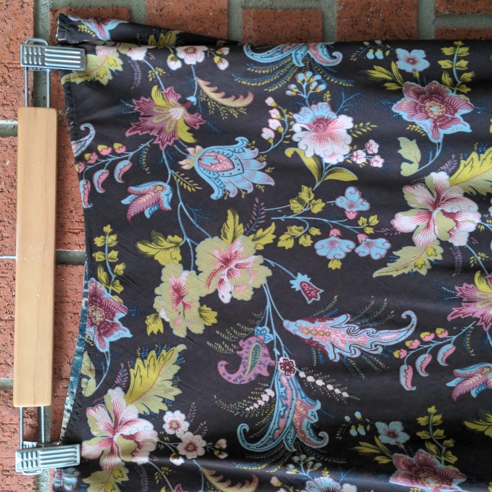 CAbi Greens and Browne Reversible Flowy Maxi Skirt A-Line - Picture 3 of 5
